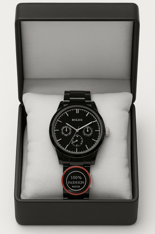 Black Stainless Steel Wrist Watch – Fashion & Casual