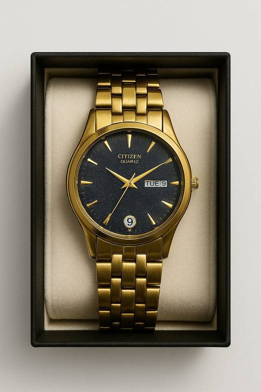 Citizen Quartz Gold-Tone Men’s Wristwatch – Classic Analog with Day And Date Display