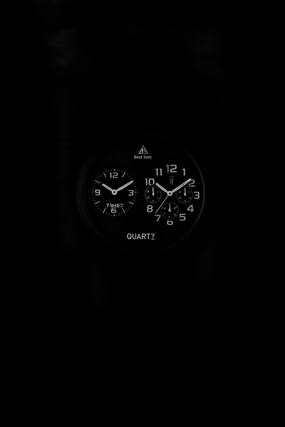 Black Dual-Dial Quartz Wristwatch - Premium Design