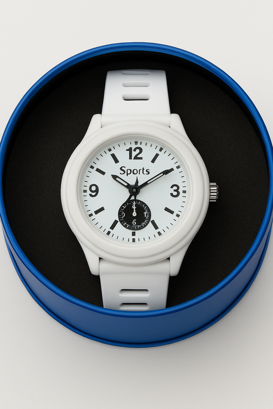 Sporty White Silicone Wrist Watch