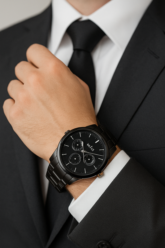 Black Stainless Steel Wrist Watch – Fashion & Casual