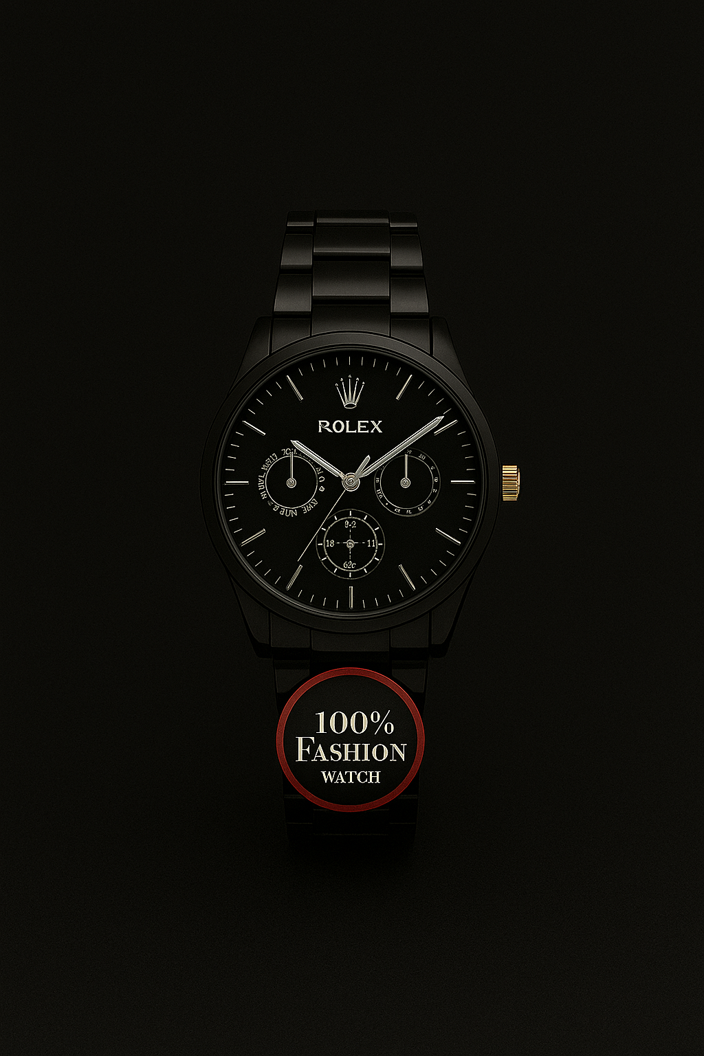 Black Stainless Steel Wrist Watch – Fashion & Casual